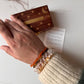 Clear Quartz Diamond Cut 10mm, Citrine 8mm, Tiger Eye 4mm, and Carnelian Rectangle 4mm gemstone bracelet for positivity