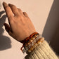 Combo Depression bracelet with Clear Quartz Diamond Cut 10mm, Citrine 8mm, Tiger Eye 4mm, and Carnelian Rectangle 4mm