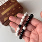 Couple's Howlite and Black Tourmaline 8mm natural crystal bracelet
