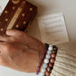 Rhodonite, Aquamarine, and Amethyst 8mm and 4mm crystal bracelet for tranquility and calm