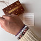 Rhodonite 8mm, Aquamarine 8mm, and Amethyst 4mm gemstone bracelet for stress relief