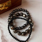 Combo protection bracelet with Pyrite tumble, Black Tourmaline 4mm, and Hematite 8mm