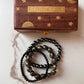 Natural crystal bracelet featuring Pyrite tumble, Black Tourmaline 4mm, and Hematite 8mm beads