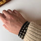 Energy-protecting bracelet with Pyrite tumble, Black Tourmaline 4mm, and Hematite 8mm