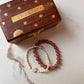 Beautiful natural bracelet with Strawberry Quartz 8mm beads and Rose Quartz heart with Pearl