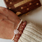 Strawberry Quartz 8mm and Rose Quartz Heart with Pearl natural crystal bracelet