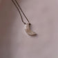 Silver necklace with a Moonstone crescent moon pendant and sparkling crystals