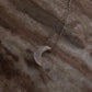 Charming Moonstone crescent moon necklace with crystal embellishments in silver