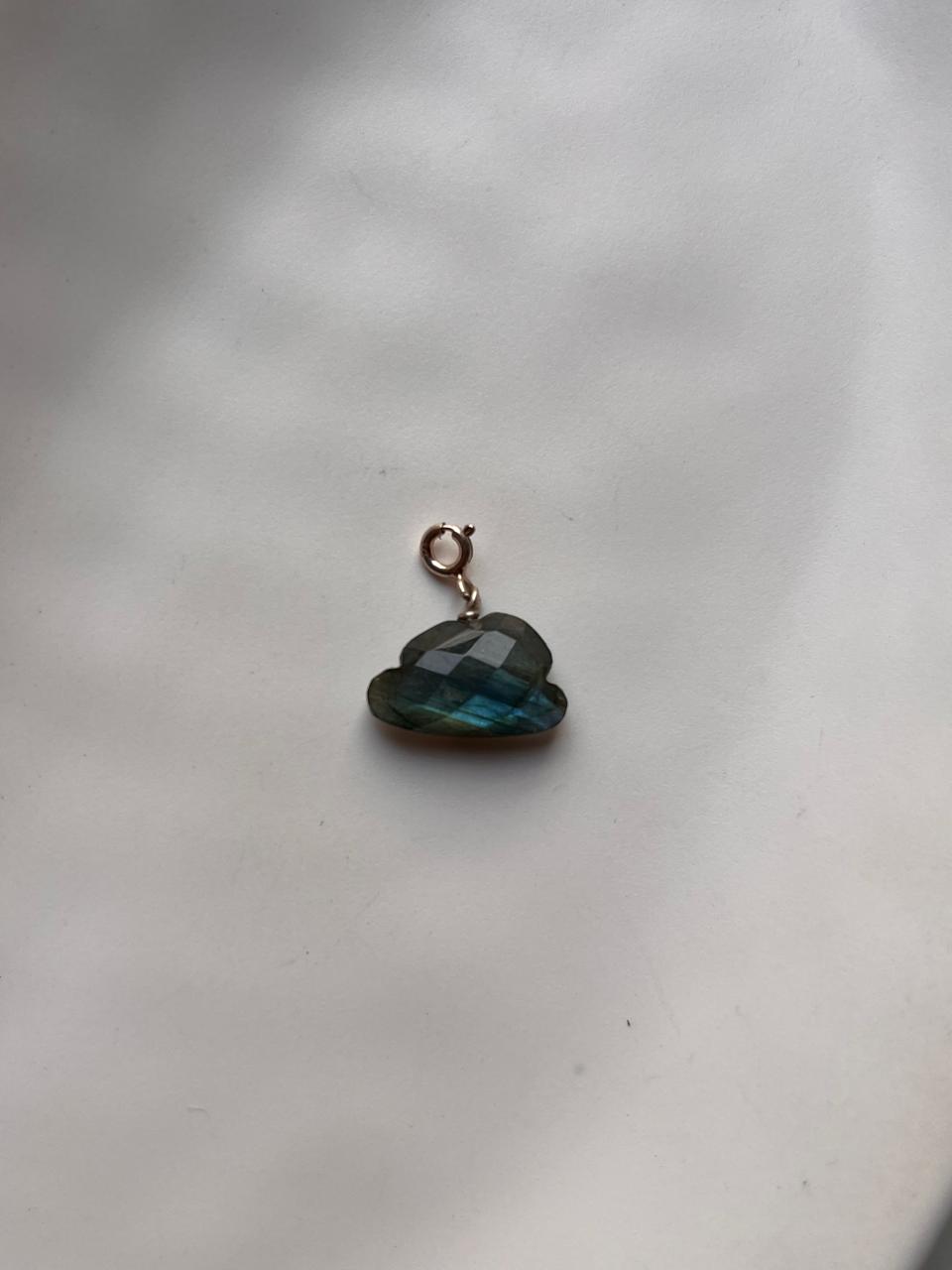 Labradorite Faceted Big Cloud Crystal Charm - Mystical Gemstone Jewelry