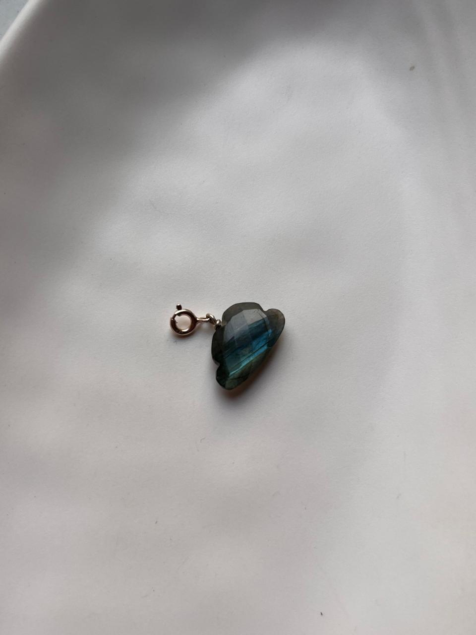 Unique Labradorite Big Cloud Crystal Charm - Faceted Natural Gemstone Charm