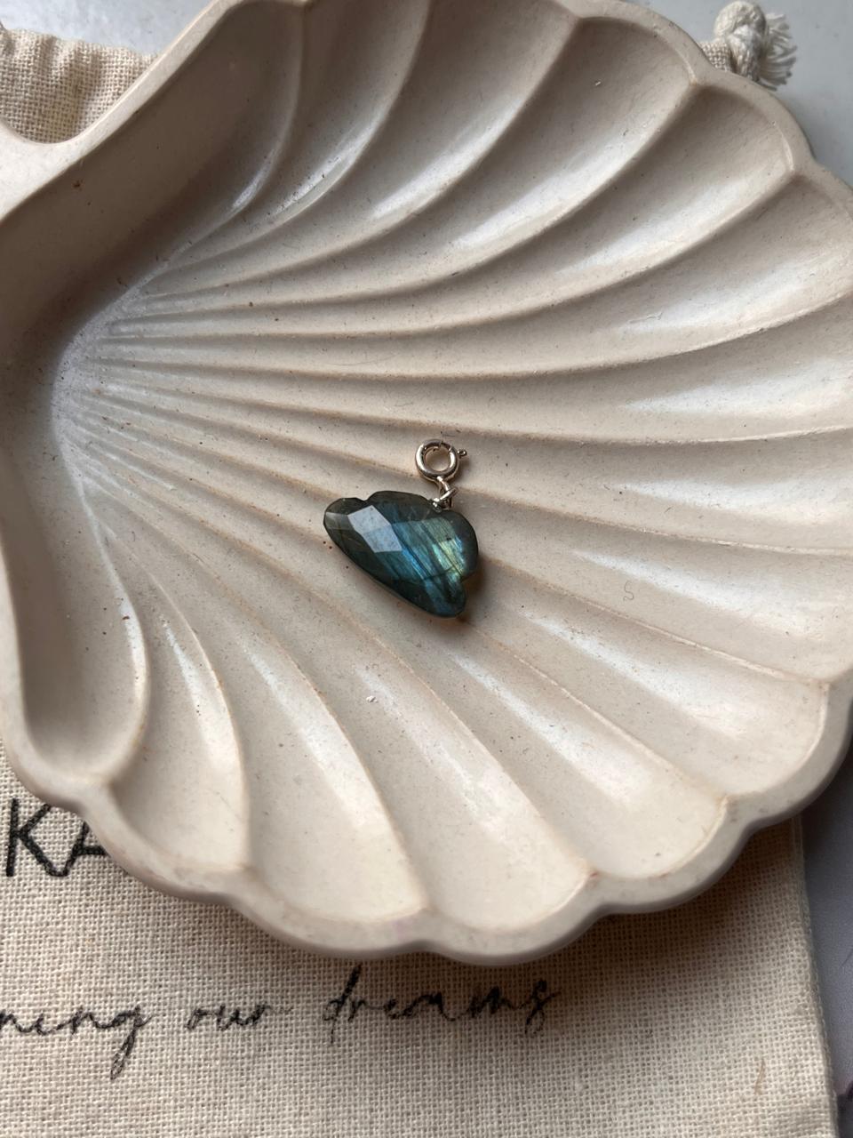 Faceted Labradorite Big Cloud Crystal Charm - Natural Healing Gemstone