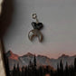 Black Jasper Butterfly and Cosmic Grey Moonstone Crescent Moon Charm