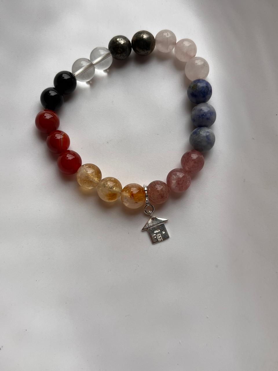 Sterling Silver Bracelet with House/Home Charm and Empowering Message