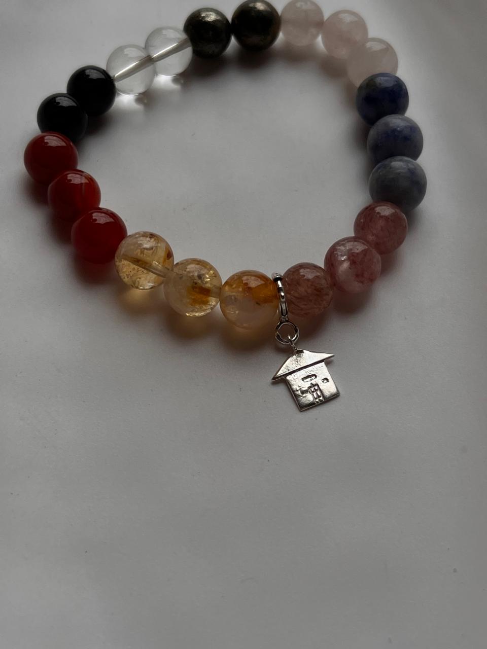 Sterling Silver Bracelet with House Charm and 'I Deserve It All' Engraving