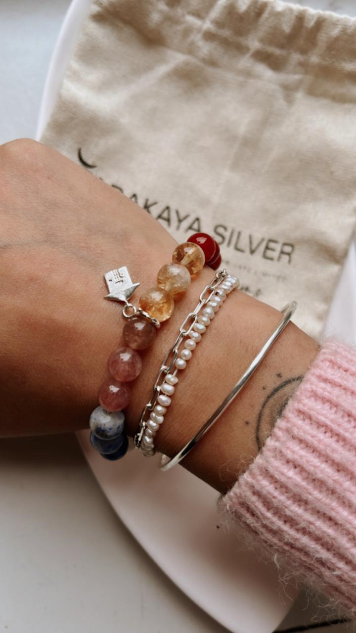 Elegant Sterling Silver Bracelet with House Charm and 'I Deserve It All' Engraving