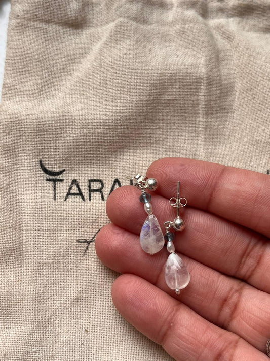 Oceanic Handcrafted 925 Silver Studs - Elegant and Unique Silver Earrings