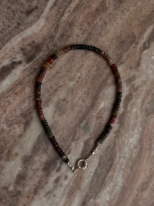 Natural Multi Tourmaline Necklace with 5-6 mm Crystals - Healing and Protective Jewelry