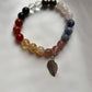 Handcrafted Silver Bracelet with Leaf Charm and Inspiring Message