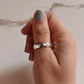 Elegant hammered thick band ring in 925 sterling silver