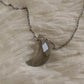 Sterling Silver Smokey Quartz Crescent Moon Necklace