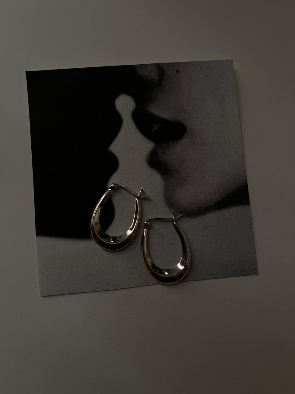 Italian U Shape Chunky Hoops in 925 Silver