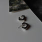 Chunky Italian Square Half Hoops in 925 Silver