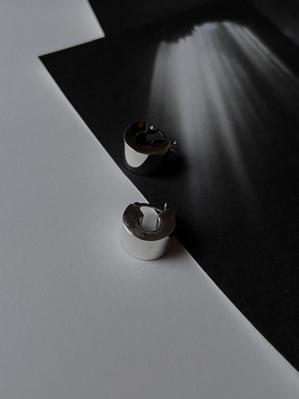 925 Silver Chunky C Hoops with Italian Design