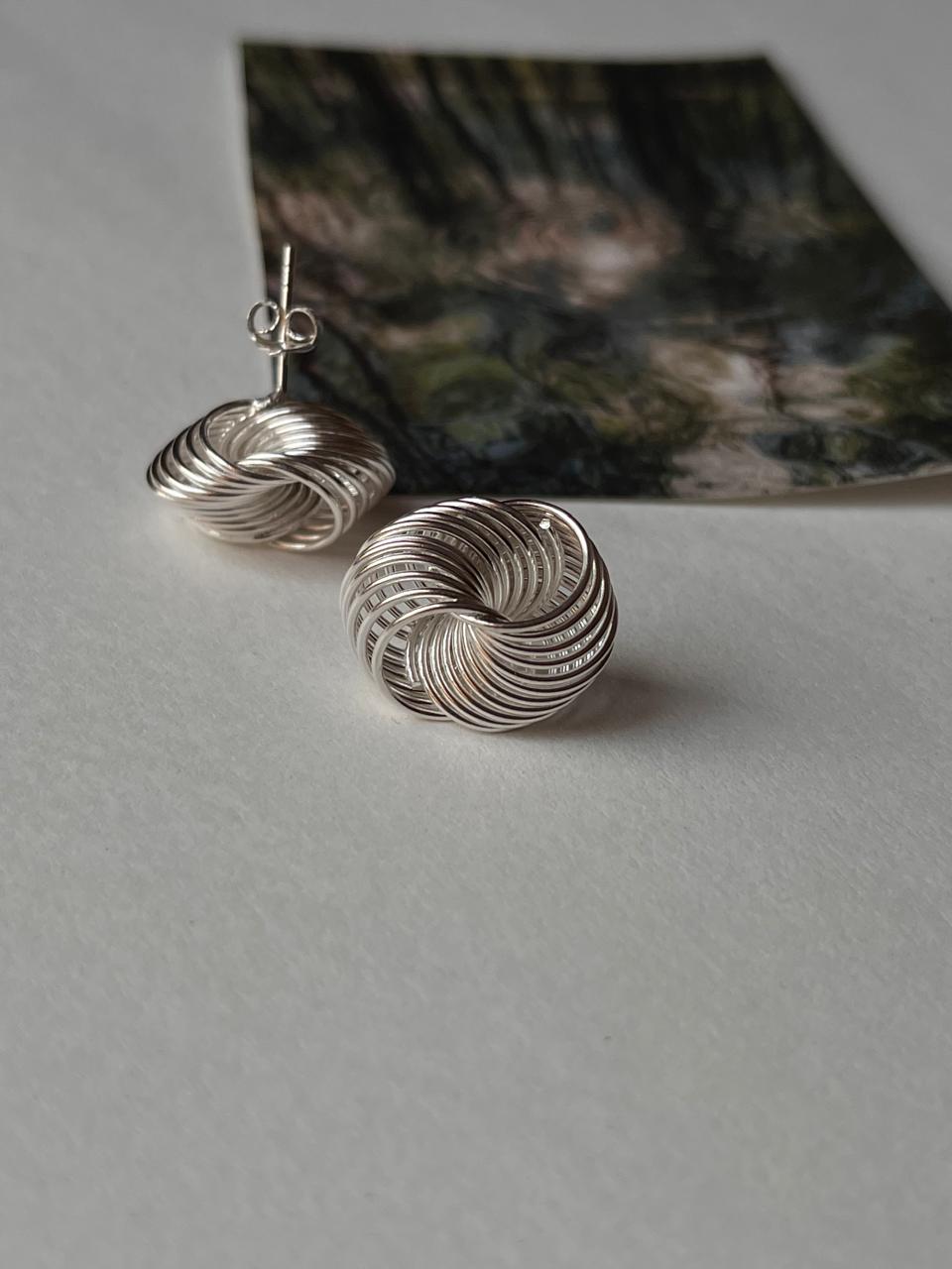 Chunky Knot Statement Hoops in 925 Silver with Italian Craft