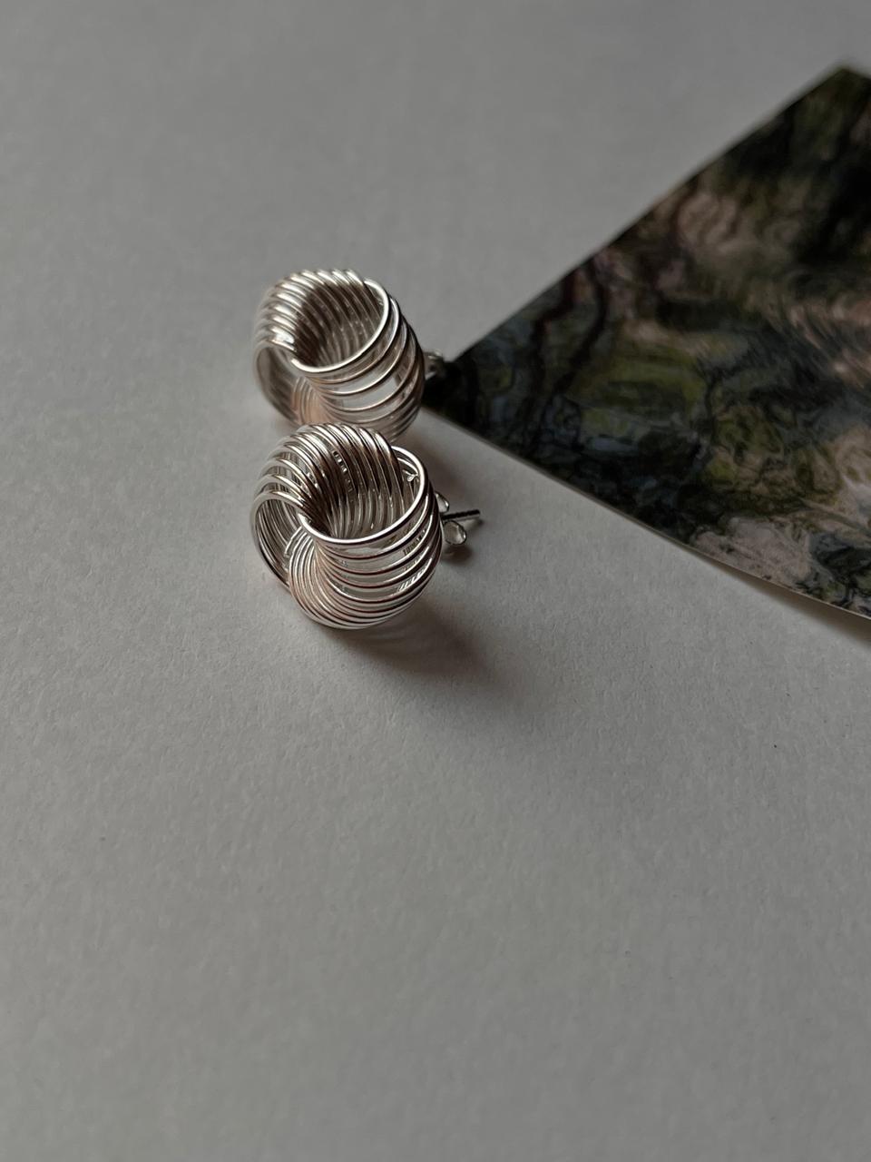 Chunky Italian Knot Statement Hoops in 925 Silver