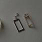 Chunky 2-in-1 Rectangular Stud Earrings in 925 Silver with Italian Design
