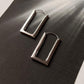 925 Silver Italian Rectangular Statement Hoops for Women