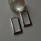 Italian Rectangular Statement Hoops in Chunky 925 Silver