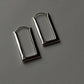 Italian Chunky Rectangular Hoops in 925 Silver