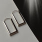 Chunky Italian Rectangular Statement Hoops in 925 Silver