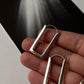 Italian Rectangular Chunky Hoops in 925 Silver