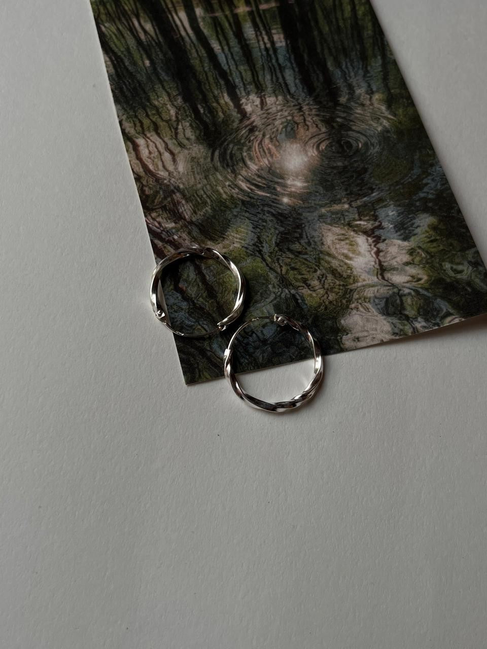 Italian Twist Design 925 Silver Hoops