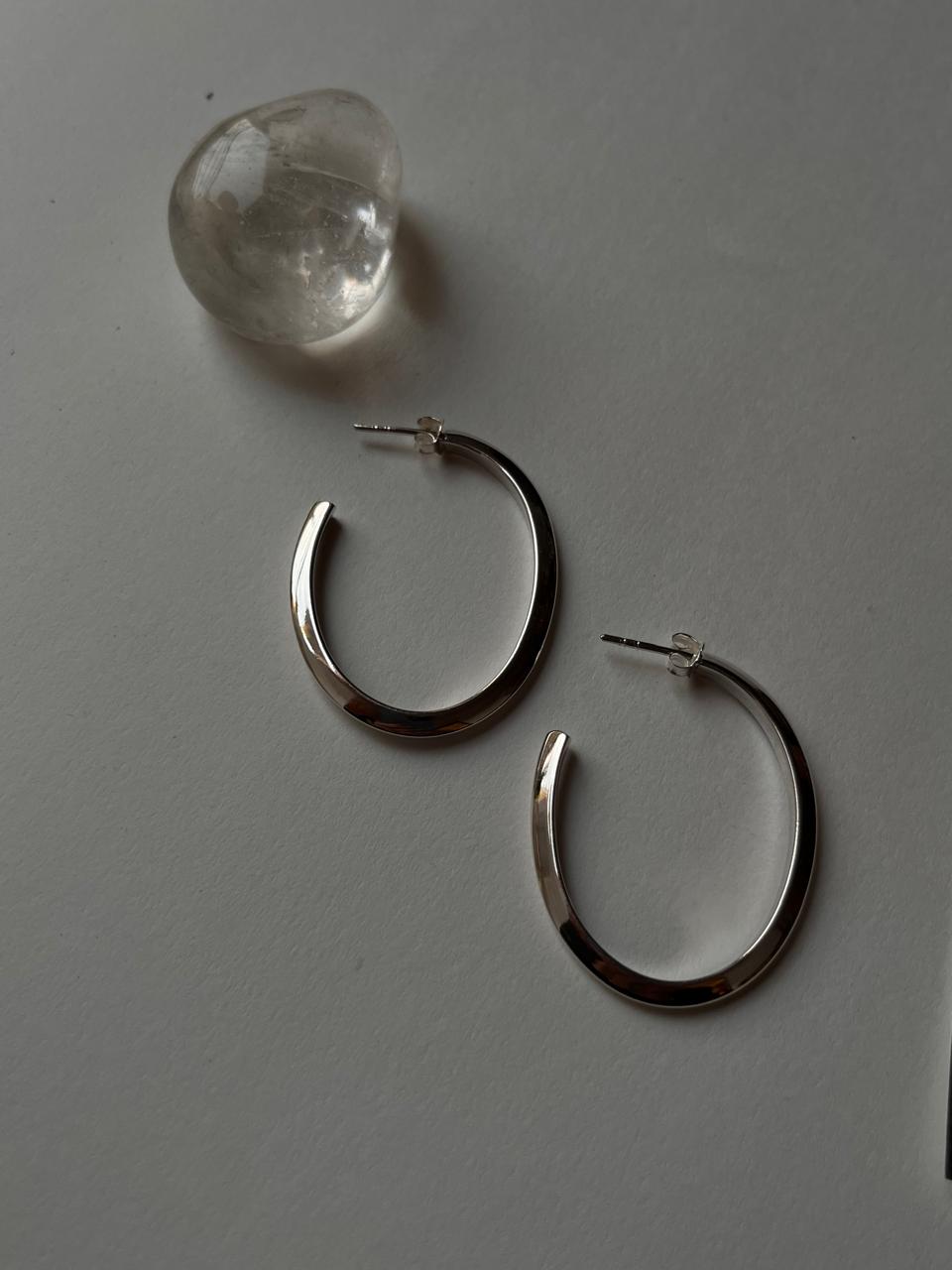 Italian U Statement Half Hoops in Chunky 925 Silver