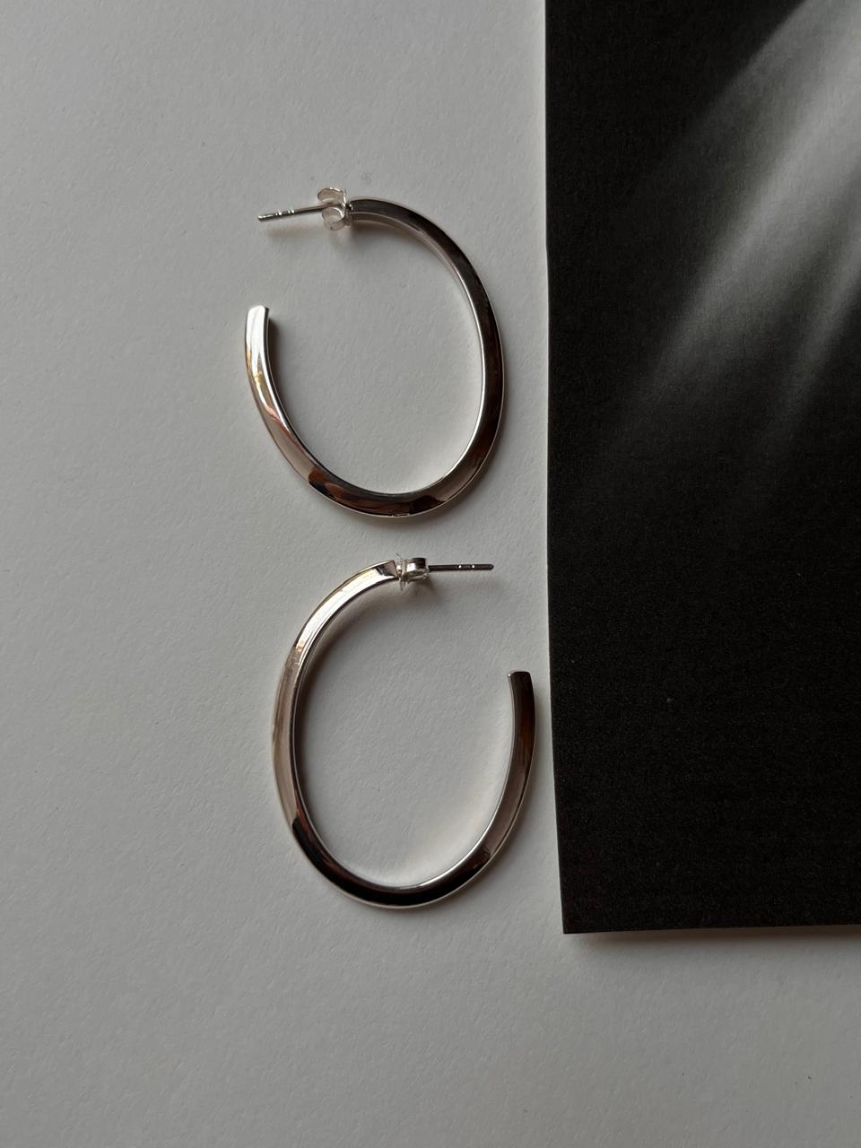 Chunky U Statement Hoops with Half 925 Silver Design