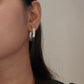 Chunky 925 silver rectangular hoop earrings with Italian design