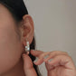 Chunky Italian rectangular 925 silver hoop earrings  