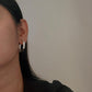 Bold rectangular Italian silver hoops in 925 sterling silver  