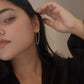  Sterling silver triangle stud earrings with chain attachment  