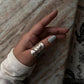 Handcrafted silver wrap ring with maple leaf design  