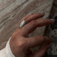 Handcrafted dome ring in sterling silver with tribal design 