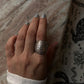 Boho-style adjustable ring with dome shape in 925 silver  