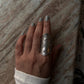 Handcrafted adjustable full finger silver ring for boho chic look  