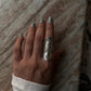 Artisan-made full finger statement ring in 925 silver