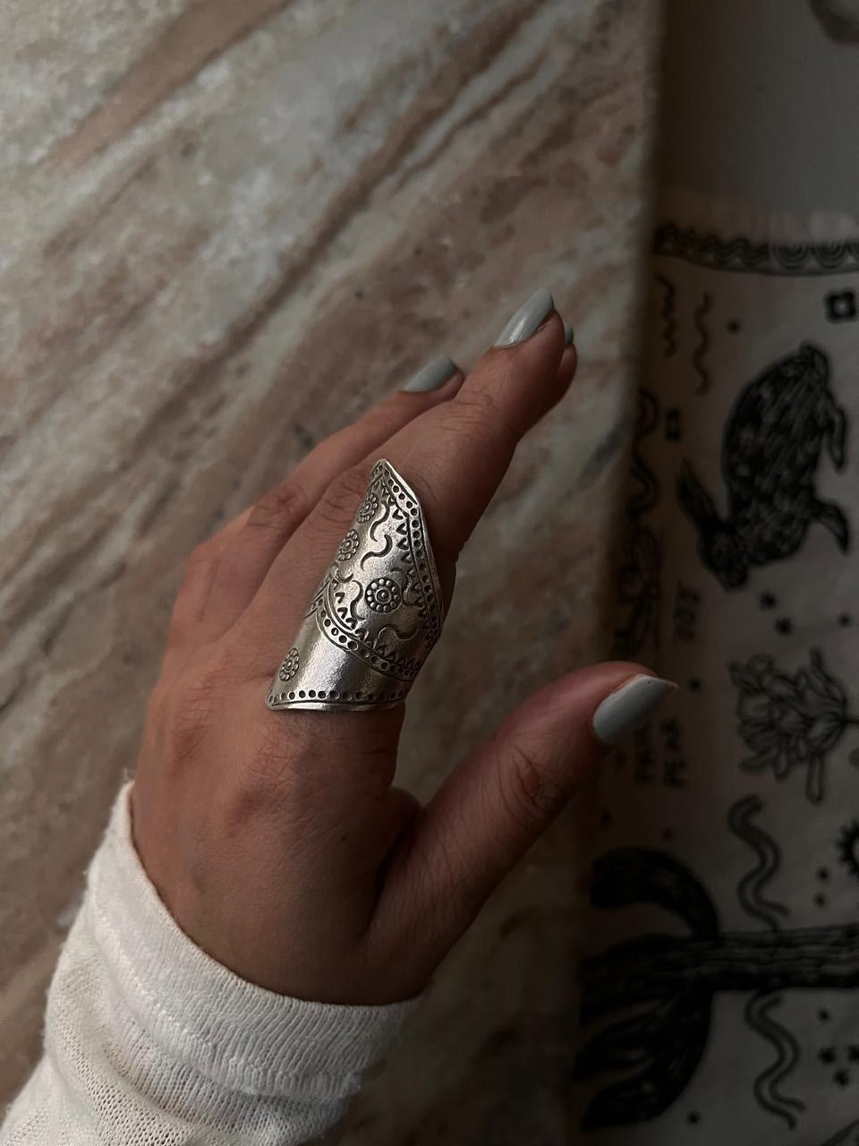 925 silver statement ring for full finger with bohemian style