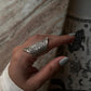 Imported handcrafted silver full finger boho ring  
