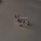 Amethyst and Silver Dragonfly Stud Earrings